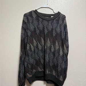 Men's Argyle Pattern Sweater - Gray and Brown